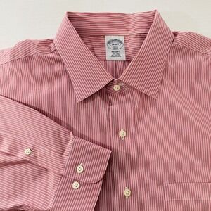Brothers Regent Fit 18 2X Red Striped Long SleeBe Dress Shirt 100‎ Cotton